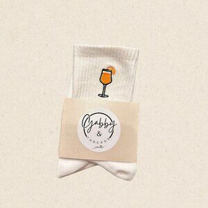 GRIP SOCKS - Embroidered Aperol Spritz for pilates, yoga, barre, lagree